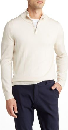 Nordstrom Rack Half Zip Merino Wool Sweater in Beige Wood at Nordstrom Rack, Size Large