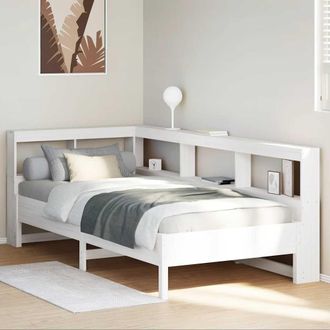 Berkfield Home Bookcase Bed without Mattress White 75x190 cm Solid Wood Pine