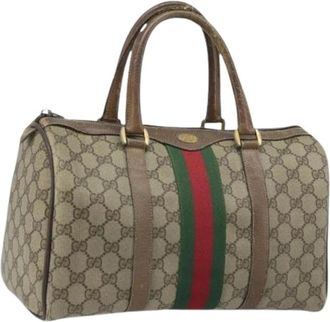 Gucci Pre-owned Handbags, female, Beige, Size: ONE SIZE Pre-owned Boston Bag