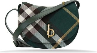 Burberry Dames Schoudertas met Ruitpatroon - Dames - Schoudertassen - Groen - ONE Size - Leer - Tassen