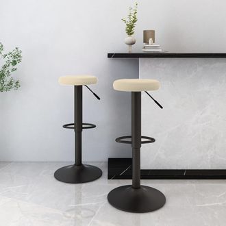vidaXL Vidaxl - Taburetes De Cocina 2 Unidades Terciopelo Color Crema
