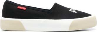 Palm Angels logo slip-on sneakers - men - Cotton/Rubber/Cotton - 38 - Black