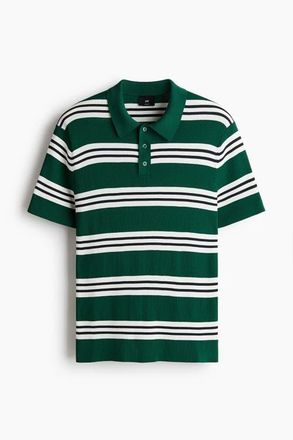 H&M Regular Fit Polo Shirt in Green/striped at Nordstrom, Size Xx-Large