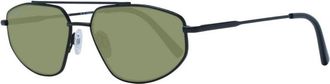 Serengeti Eyewear Aviator Stijl Zwarte Zonnebril met Groene Lenzen - Heren - Zonnebrillen - Zwart - ONE Size - Accessoires