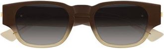 Bottega Veneta 51mm Oval Sunglasses in Honey Light Orange at Nordstrom