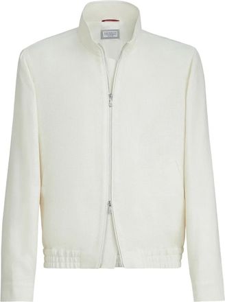 Brunello Cucinelli Giacca con colletto rialzato - Bianco