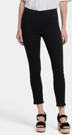 NYDJ Ankle Slit Pull-On Jeans in Overdye Black at Nordstrom, Size X-Large