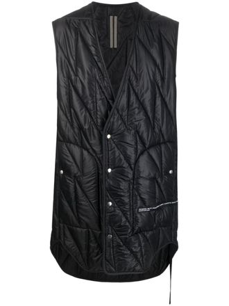Rick Owens quilted mid-length gilet - Black