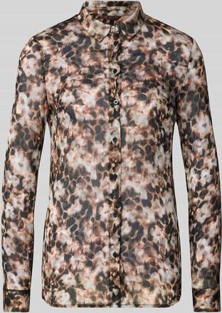 Guess Regular Fit Bluse im Allover-Look Modell CLOUIS SHIRT in Hazel, Gr&ouml;&szlig;e XL