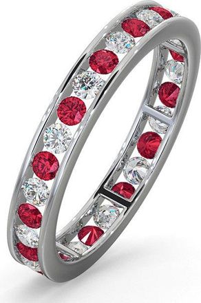 The Diamond Store ETERNITY RING RAE DIAMONDS H/SI AND RUBY 1.30CT - 18K WHITE GOLD