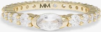 Melinda Maria Womens Maven Ring In Gold White Diamondettes