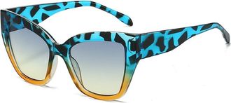 Generic Colorblocking Large Frame Sunglasses Mens And Womens Sports Party Street Photography Shopping Sun Glasses(Blue)