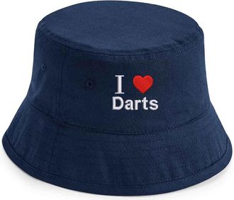 Generic Kids I Love Darts Bucket Hat, Unisex Hat, Sun Hat (UK, Alpha, M, L, Blue)