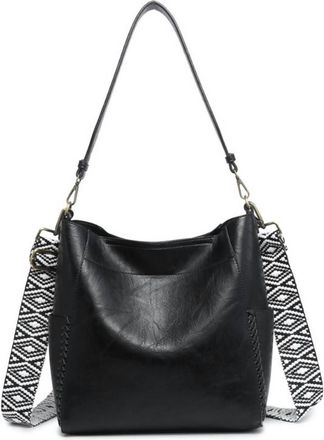 Jen & Co. Womens Penny Vegan Bucket Bag In Black