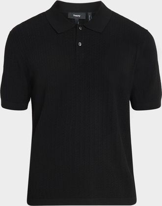 Theory Men & apos;s Striple Cable Knit Polo Shirt