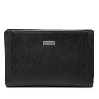 Burberry Pre-owned Clutches, female, Black, Size: ONE SIZE Pre-owned Leather Clutch