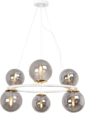 OEM L&aacute;mpara Colgante Aura Oro Blanco 6 Pantallas Planas Grafito E14