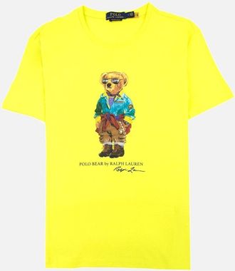 Polo Ralph Lauren Mens Polo Ralph Lauren Bear Logo Custom Slim Fit T Shirt Yellow - Size: 38