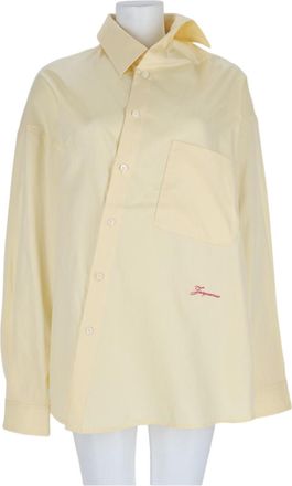Jacquemus Yellow Asymmetrical Long-Sleeved Cotton Shirt