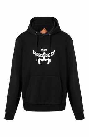 MCM Classic Logo Hoodie in Organic Cotton in Black at Nordstrom, Size Xx-Large