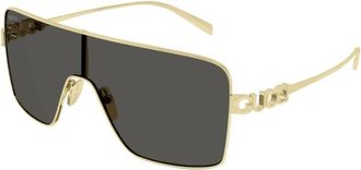 Gucci Shield Zonnebril - unisex - Zonnebrillen - Geel - ONE Size - Nylon - Accessoires