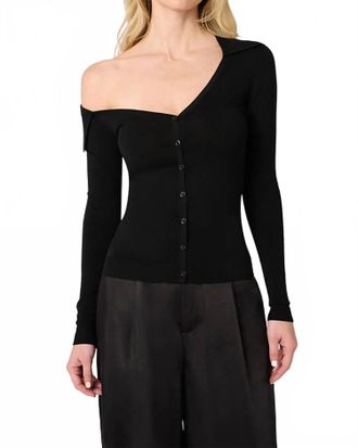 WeWoreWhat Off The Shoulder Collared Shirt In Black