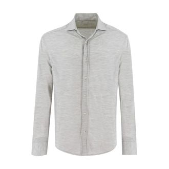 Brunello Cucinelli Heren, Overhemden, Grijs, Maat: 2XL Katoen