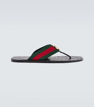 Gucci Riviera GG leather thong sandals