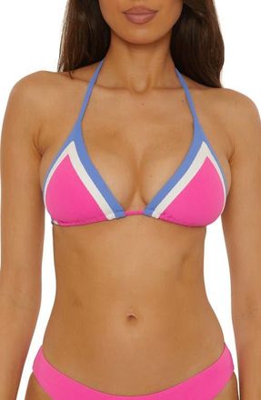 BECCA by Rebecca Virtue Coast Line Triangle Bikini Top in Rose Berry at Nordstrom, Size Medium