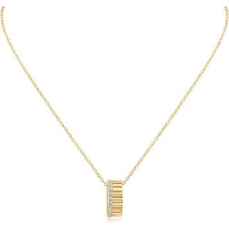 Kenneth Jay Lane Pav&eacute; Circle Pendant Necklace in Gold Plated at Nordstrom