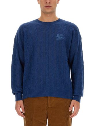 Etro Blue Crew Neck Sweaters