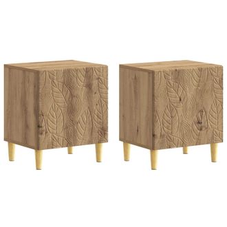 vidaXL Mesita De Noche 2 Pcs Roble Artesanal 43 X 34,5 X 50 Cm Vidaxl