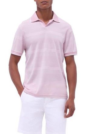 Bugatchi Tipped Johnny Collar Polo in Dusty Pink at Nordstrom Rack, Size Large