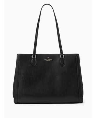 Kate Spade New York Womens Madison Saffiano Leather Large East West Laptop Tote - Black - One Size