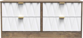 Welcome Furniture Ottawa Ready Assembled 4 Drawer Bed Box in White Matt & Vintage Oak - Welcome Furniture | TJ Hughes