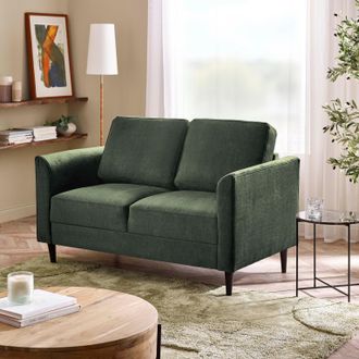 Furniturebox Logan Fabric 2 Seater Sofa in Green