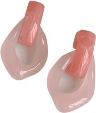 Generic 1 Pair Pink Acrylic Drop Earrings for Women Geometric Hollow Statement Drop Earrings Girls Fashion Jewelry Gift pendientes Clever Treatment