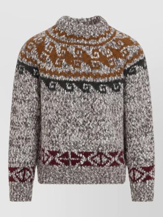 Moncler chunky-knit fair isle wool-blend jumper