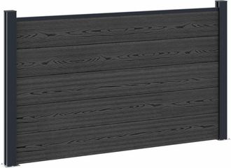 vidaXL Conjunto De Valla 180 X 105 Cm Wpc Y Aluminio Negro Vidaxl