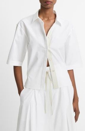 Vince Canvas Tape Button-Up Shirt in Optic White at Nordstrom Rack, Size Large