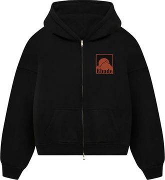 Rhude Felpa Moonlight Badge con zip - Nero