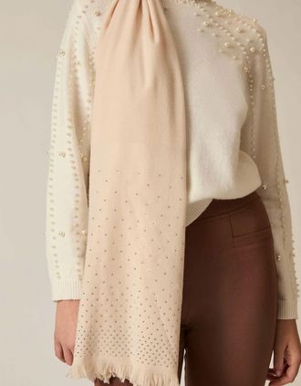 James Lakeland Womens Swarovski Ivory Scarf