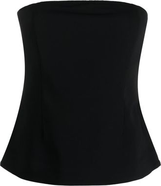 Co strapless stretch-crepe top - women - Viscose/Elastane/Polyester - L - Black