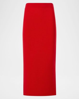 Akris Wool Knit Midi Pencil Skirt