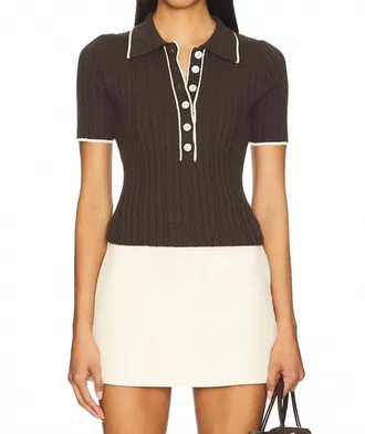 Anna Quan Zora Button Top In Carob