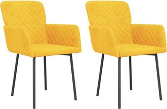 vidaXL Sillas de comedor 2 unidades terciopelo amarillo Vidaxl