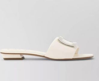 Roger Vivier leather mule sandals metal buckle open toe