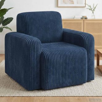 vidaXL Vidaxl Poltrona Blu Navy Corduroy