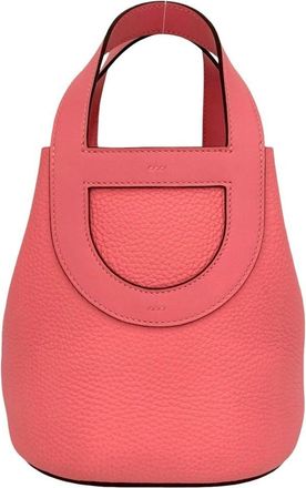 Herm&egrave;s Pink Taurillon Clemence Leather Handbag Tote Bag (Pre-Owned)