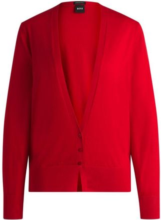 BOSS V-neck knitted cardigan in wool